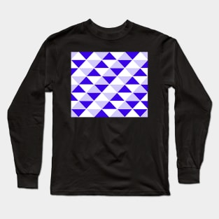 Abstract Triangles pattern - blue and white. Long Sleeve T-Shirt